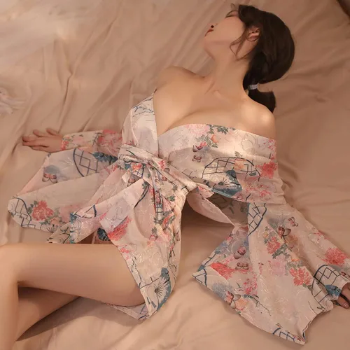 Vista 5 de Sexy anime Cosplay para mujer, vestido de lencería Cheongsam, disfraz de kimono japonés, camisa de bailarina, abertura lateral