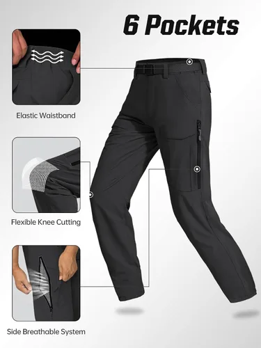 Vista 4 de FREE SOLDIER Men's Hiking Pants Water Resistant Quick Dry Lightweight Tactical Cargo Work Pants for Travel Outdoor