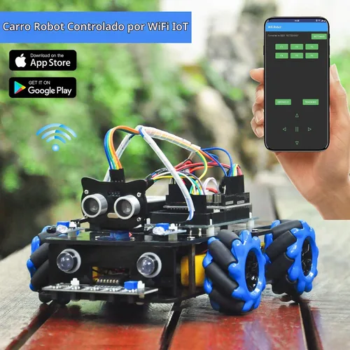 Vista 7 de Omnidireccional Mecanum Wheel Robot Car para Arduino STEM Coding Learning