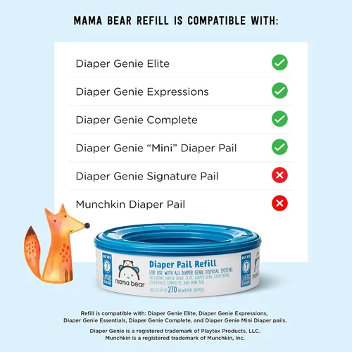 Vista 9 de Marca Amazon – Mama Bear – Recambios para cubos de pañales Genie, sin perfume, 270 unidades (paquete de 1)
