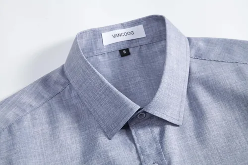 Vista 3 de VANCOOG Camisas de manga larga para hombre, casuales, elegantes y elegantes