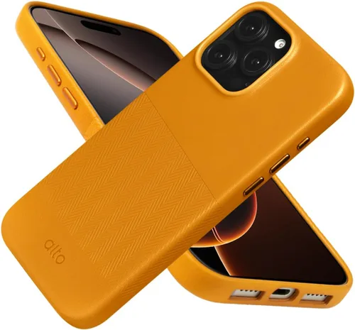 Vista 45 de alto Funda para teléfono compatible con iPhone 15 2023 y MagSafe, funda magnética de cuero italiano, funda protectora contra caídas de la serie Clop