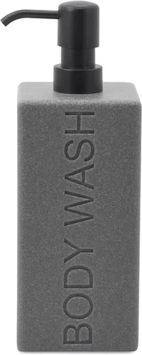 Vista 14 de Dispensador rectangular de resina para baño, champú y acondicionador de baño, botella de lavado corporal, diseño moderno de bomba recargable Gris