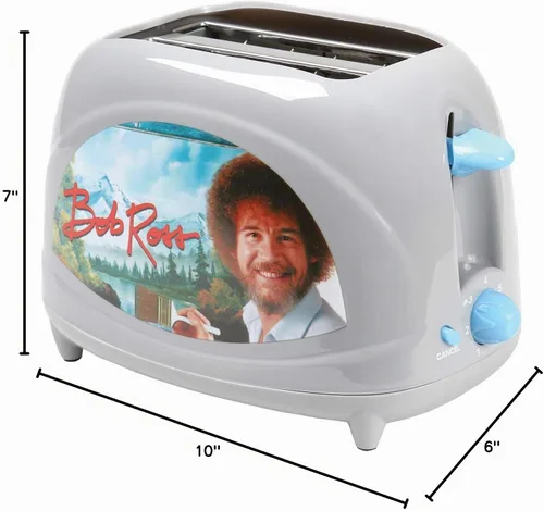 Vista 8 de Uncanny Brands Tostadora Bob Ross: tuesta la cara icónica de Bob en tu tostada