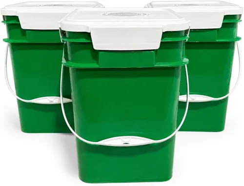 Vista 28 de House Naturals Cubo cuadrado de grado alimenticio de 4 galones con asas de plástico y tapa (paquete de 3) recipientes fabricados en Estados Unidos