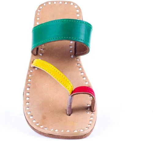 Vista 2 de Zenith_Leather Sandalias de mujer Kolhapuri Zapatillas Kolhapuri Chappal Kolhapuri Sandalias de cuero indio Chappals (Multicolor)