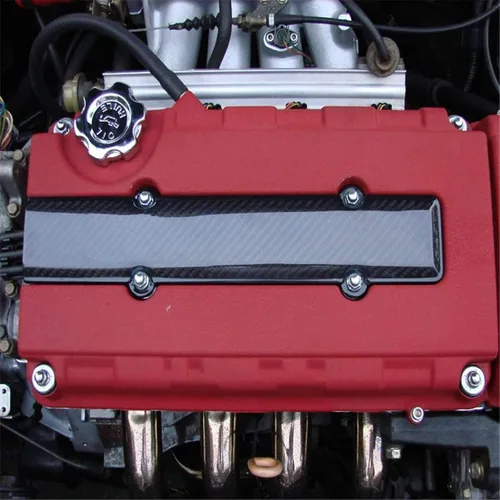 Vista 6 de x xotic tech Cubierta de inserción de bujía de válvula de motor Serie B, estilo de fibra de carbono, compatible con Honda Civic B16 B18 VTEC