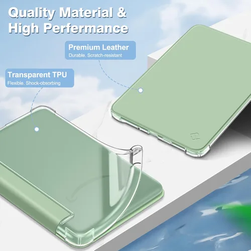 Vista 4 de Fintie - Funda delgada de TPU para Kindle de 6 pulgadas de 11.ª generación 2024/2022, color verde agave Ultra Clear Transparent Soft TPU Back