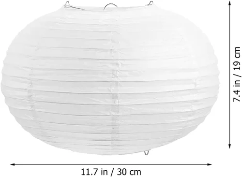 Vista 4 de DOITOOL Faroles redondos de papel blanco de 12 pulgadas, decorativos chinos/japoneses colgantes redondos, lámpara japonesa para boda, aniversario