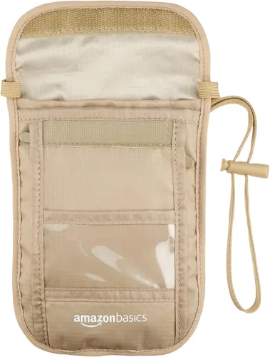 Vista 5 de Tienda Basics Cartera con soporte para pasaporte con cuello de viaje RFID Caqui Casual