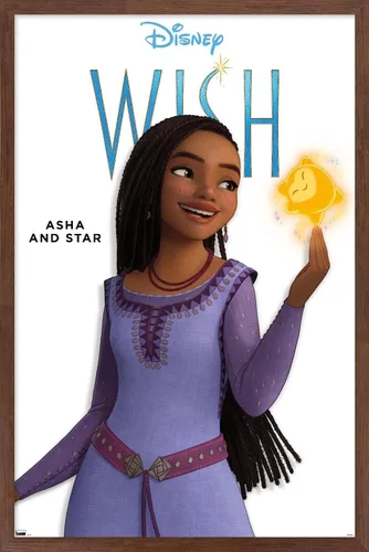 Vista 17 de Trends International Disney Wish Asha Feature Series - Póster de pared, 22.4 pulgadas de largo x 14.7 pulgadas, versión enmarcada en madera