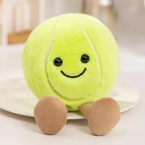 Vista 5 de Pelotas deportivas de peluche de 5.5 pulgadas, mini con pies, muñeca de fútbol creativa, divertida y bonita, juguete de peluche esférico suave