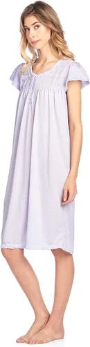 Vista 2 de Casual Nights Camisón de manga larga para mujer, diseño floral.
