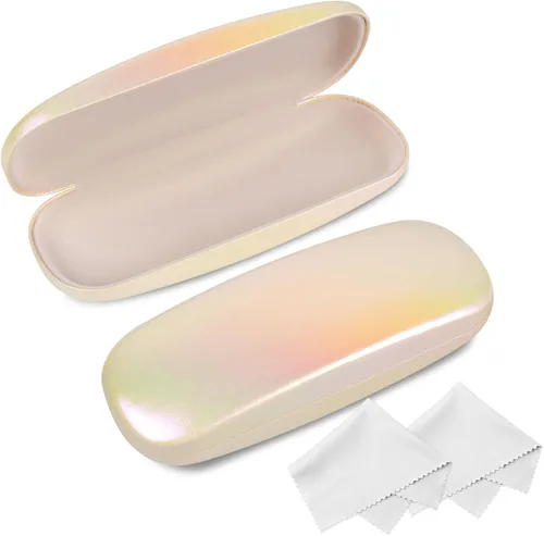 Vista 8 de Estuche para gafas Joyberg, paquete de 2 estuches para gafas con paño de limpieza, estuche para gafas de carcasa rígida que se adapta a la mayoría