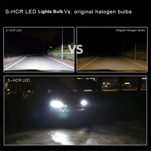 Vista 3 de Alla Lighting S-HCR 9005 9006 - Bombillas LED para faros delanteros, haz alto, bajo, 10000 lúmenes, repuesto HB3 HB4, 6000K 6500K xenón blanco