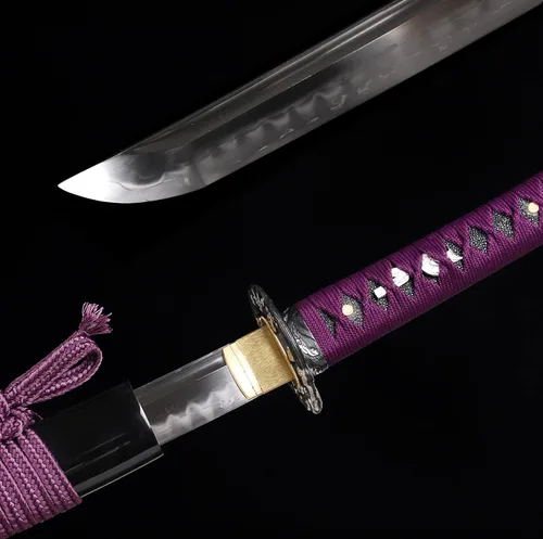 Vista 4 de Katana Sword Real Hand Forged Japanese Clay Tempered shihozume Folded Steel Blade Samurai Sword Razor Sharp Full Tang