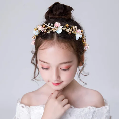 Vista 7 de Weileenice Diadema de corona floral para niñas de flores, diadema para mujer, guirnalda de flores, para concursos de baile, fiesta de graduación