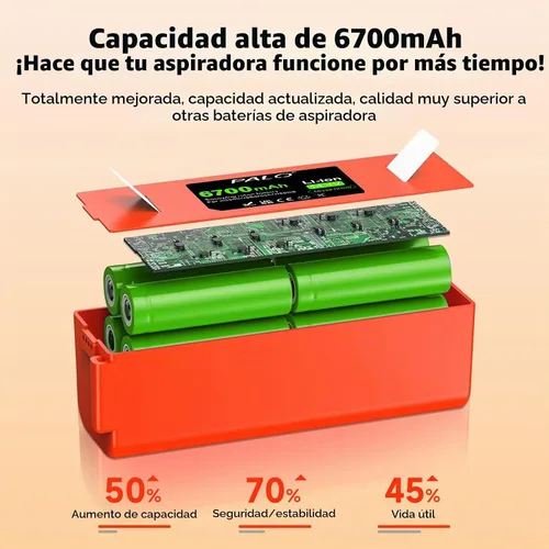 Vista 5 de Para Roborock S7 MaxV Ultra Batería para Xiaomi Roborock S4 S5 S6 S7 MaxV/MaxV Ultra/Pure, S50 S51 S55 Q5 Q5+ Q7 Brr-2p4s-5200s E4 E5 E20 E25 Max