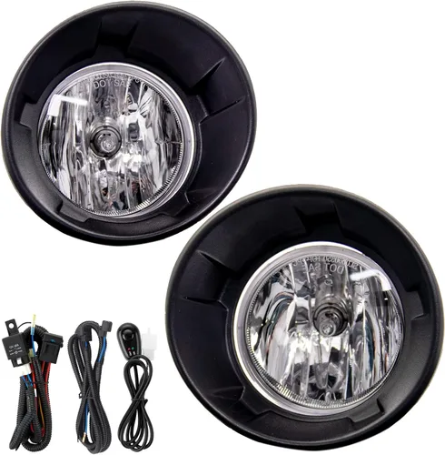 Vista 2 de Reemplazo de montaje de luz antiniebla para Chevy Camaro 2010 2011 2012 2013 con bombillas halógenas y bisel negro (lente transparente)