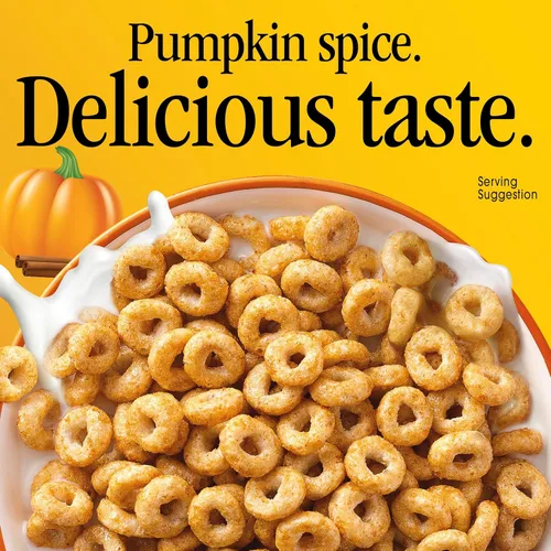 Vista 3 de Cheerios de calabaza y especias, cereales para el desayuno sin gluten, 10.8 onzas
