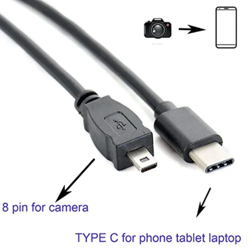 Vista 2 de GuangMaoBo Cable de datos OTG tipo C USB-C para cámara Nikon UC-E6 UC-E23 UC-E17 Cable de transferencia de fotos para Nikon SLR D3300 D750 D5300
