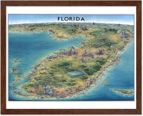 Vista 15 de Poster Master Póster retro de viaje con mapa monumental vintage de Florencia, arte italiano, gran regalo para hombres, mujeres, amantes