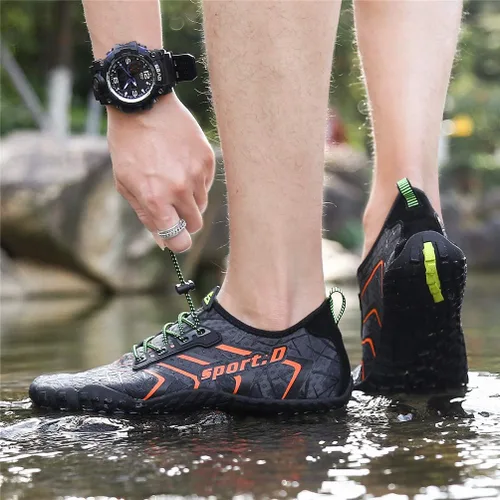 Vista 5 de UBFEN Zapatos acuáticos para natación, para hombre y mujer, para deportes de playa, secado rápido, descalzos para navegación, pesca, buceo, surf