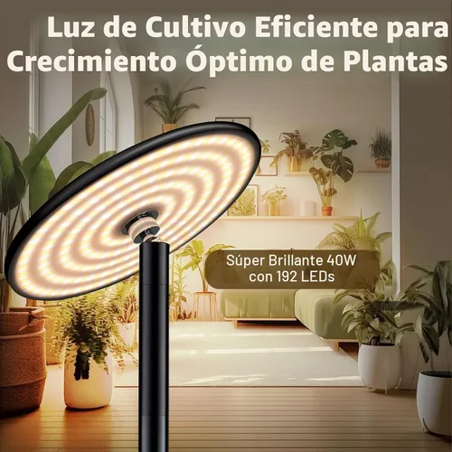 Vista 2 de Luz de crecimiento alto de espectro completo de 40 W, luz de planta de pie ajustable de 85 pulgadas para plantas de interior, regulable de 10