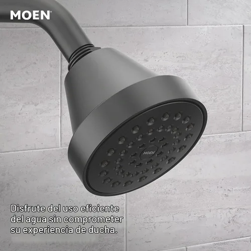 Vista 4 de Moen Gibson Negro Mate Eco-Performance Moderno Acabado de Ducha con Cabezal de Ducha de Baño y Manija de Palanca, Requiere Válvula Posi-Temp
