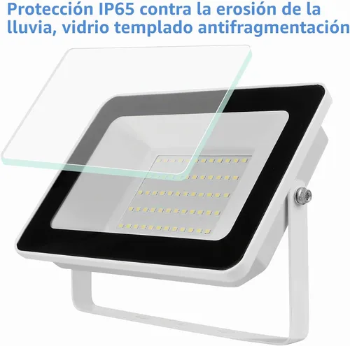 Vista 3 de UFOND Luz de inundación LED de 5000 lúmenes con enchufe, paquete de 2 Blanco