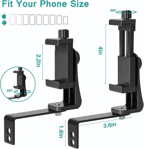 Vista 2 de Soporte universal para teléfono celular, adaptador de arco compuesto para teléfono inteligente de 360 ° para cámara de teléfono inteligente con 2