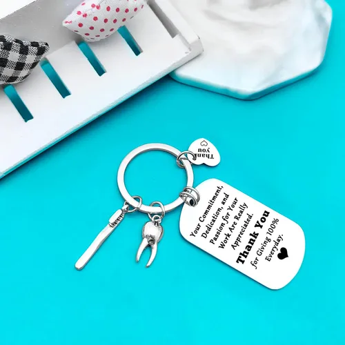 Vista 4 de Xiahuyu Regalos para dentistas, llavero, regalos de agradecimiento al dentista, regalo de higienista dental, regalo de asistente dental, regalo