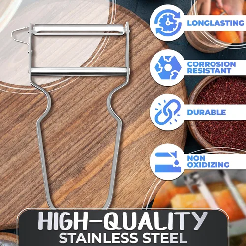 Vista 3 de Peladores de verduras para juego de cocina, pelador de frutas, pelador de verduras multifunción de acero inoxidable, pelador de papas, triturador
