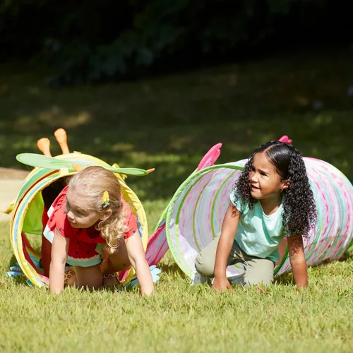 Vista 8 de Melissa & Doug Sunny Patch Cutie Pie Butterfly - Túnel de gateo para adentro y afuera para bebés, estructura de juego plegable para el desarrollo