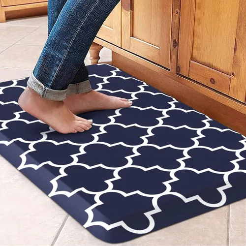 Vista 35 de WISELIFE Tapete de cocina acolchado antifatiga, 17.3 x 28 pulgadas, antideslizante, resistente, de PVC, ergonómico, impermeable, cómodo