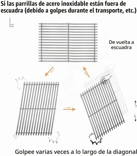 Vista 7 de Hongso, rejilla de parrilla SCD453 de repuesto, de acero inoxidable ideal para parrillas Master Centro, Charbroil, Sam's Club, Members Mark