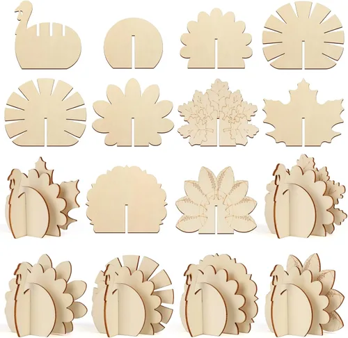 Vista 11 de COCHIE Bricolaje 3D de murciélagos de Halloween para pintar, rebanadas de madera sin terminar pintables para manualidades, recortes de murciélagos