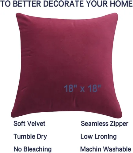 Vista 3 de Juego de 2 fundas de almohada cuadradas decorativas de terciopelo suave, ligera, suave, fundas de almohada decorativas para sofá, dormitorio