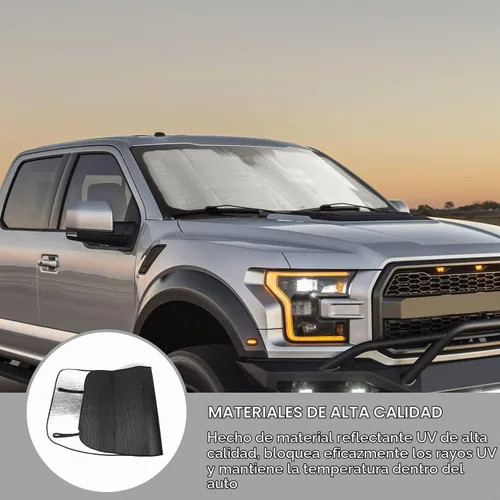 Vista 4 de Jimen Compatible con Ford F150 2009-2014, parasol reflectante para parabrisas de automóvil, protector solar para ventana