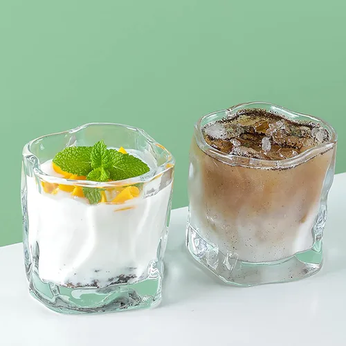Vista 10 de Juego de 2 vasos de whisky de cristal, vasos de bourbon de diseño irregular, vasos de rocas, vasos de whisky bourbon para beber licor, irlandés