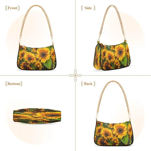 Vista 2 de ALAZA Bolso de hombro con cadena pequeña para mujer, bolso de mano con cremallera