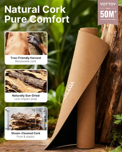 Vista 2 de YOTTOY Esterilla de Yoga, Esterilla de Yoga Caliente Antideslizante con Diseño Anti-desgarro y Goma Natural Ecológica con Correa y Bolsa