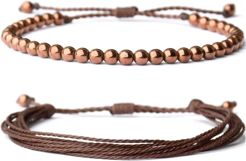 Vista 10 de Mezcla Vida Pulseras de cuentas de piedra natural para hombres y mujeres, unisex, ajustables, impermeables, juego de pulseras de cuerda para el día