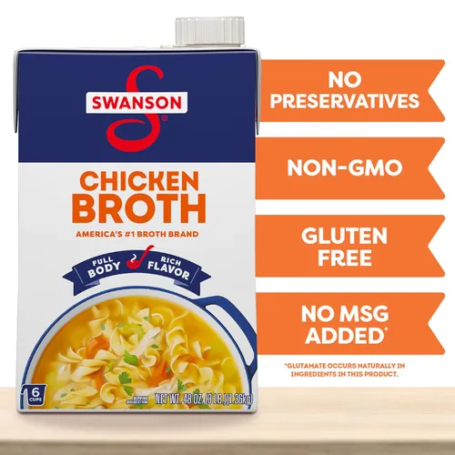 Vista 4 de SWANSON S Caldo de pollo 100% natural, cartón de 48 onzas