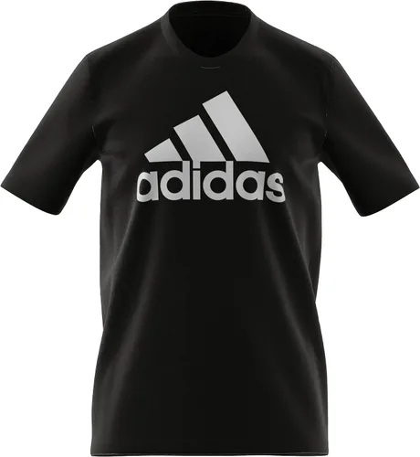 Vista 3 de adidas Camiseta Essentials con logotipo grande para hombre, Negro-blanco
