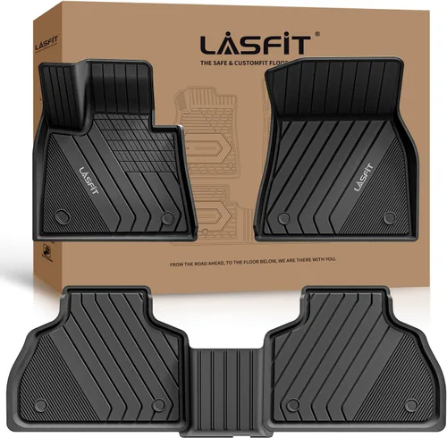 Vista 34 de LASFIT - Tapetes de suelo y maletero de auto, ajuste personalizado, de TPE, para todo tipo de clima, impermeable, juego completo, negros