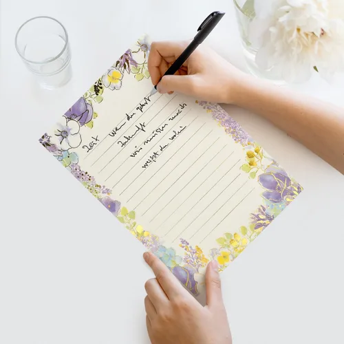 Vista 7 de Juego de 64 hojas de papel de carta estacionaria – A5 lindo estampado de papel de papel de escritorio forrado elegante para escribir letras, álbumes
