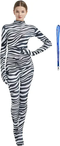 Vista 13 de Overol completo Full Bodysuit para mujer, con cremallera, sin capucha, de licra Spandex, para disfraz Zentai Negro