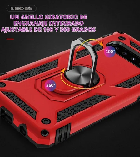 Vista 6 de Funda de grado militar para Samsung Galaxy S10 Plus 360 con anillo giratorio de metal con soporte de soporte magnético integrado para montaje