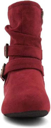 Vista 2 de Herstyle Lindell Botas de pantorrilla de tacón plano para mujer, con cremallera lateral, botines de tobillo